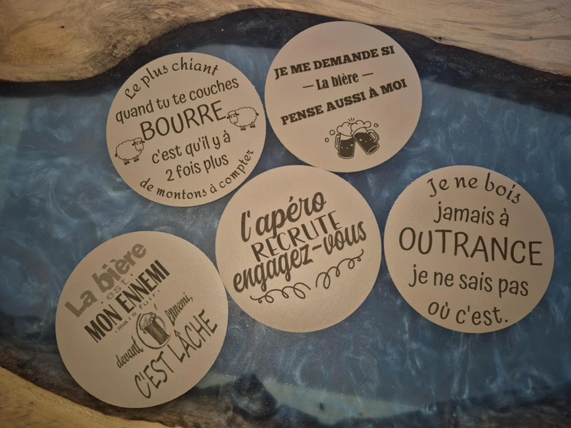 Dessous de verre en cuir   (Gris)