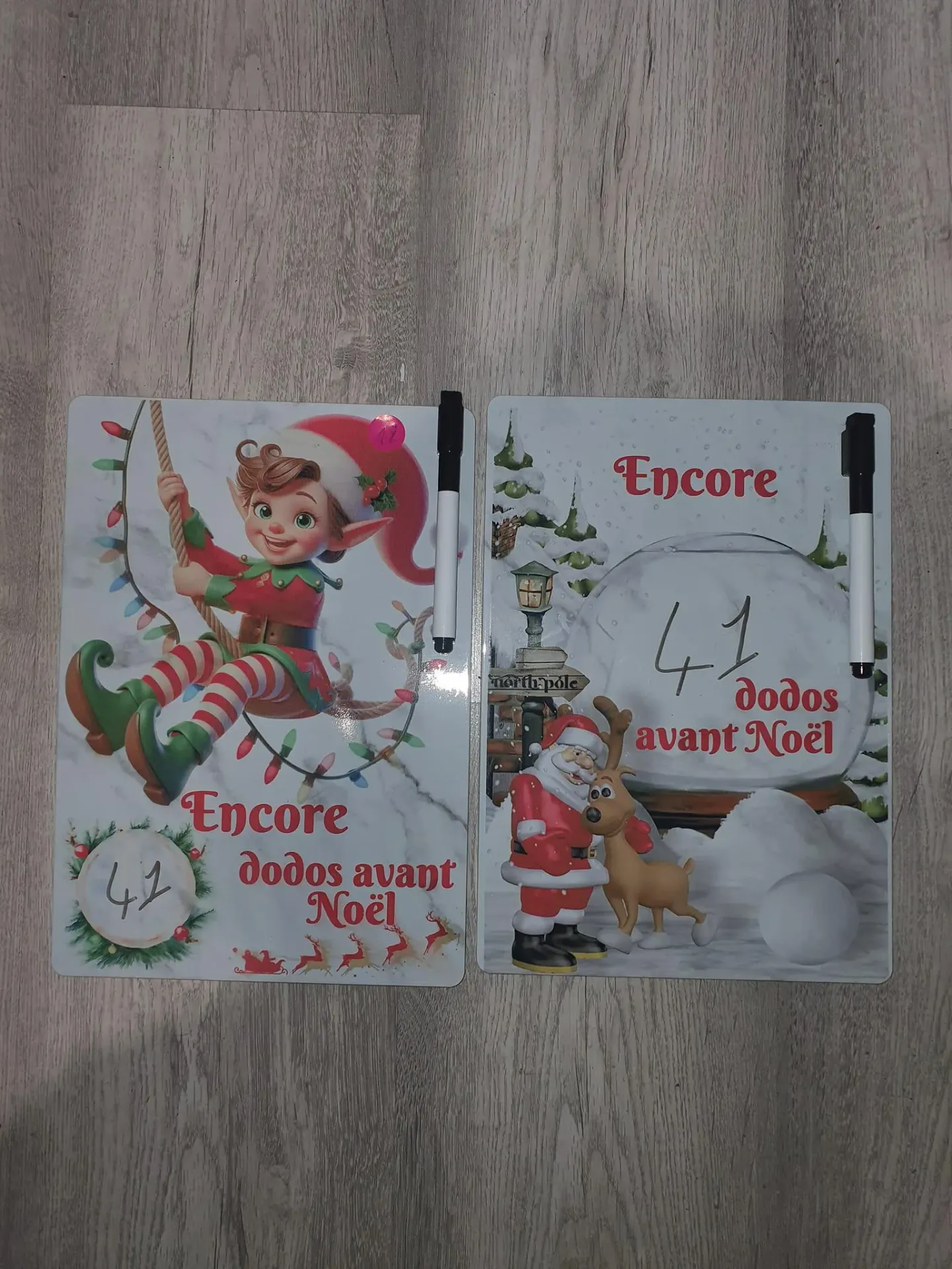 Ardoise décompte de noël (Père noël)