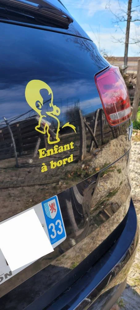 Bébé à bord (pipi) (noir)