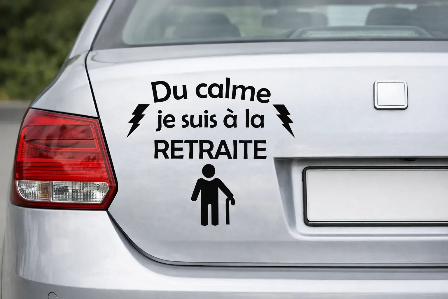 Sticker "Retraite" (Papi, noir)