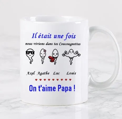 Mug fête des pères humour "spermatozoïdes""