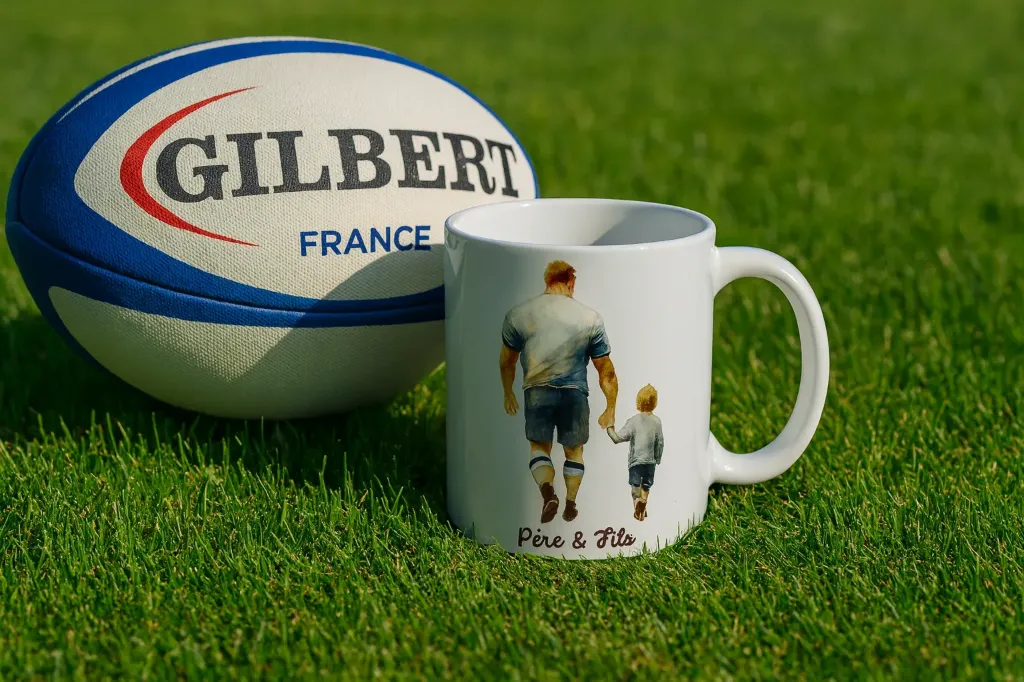 Mug rugby père et fils