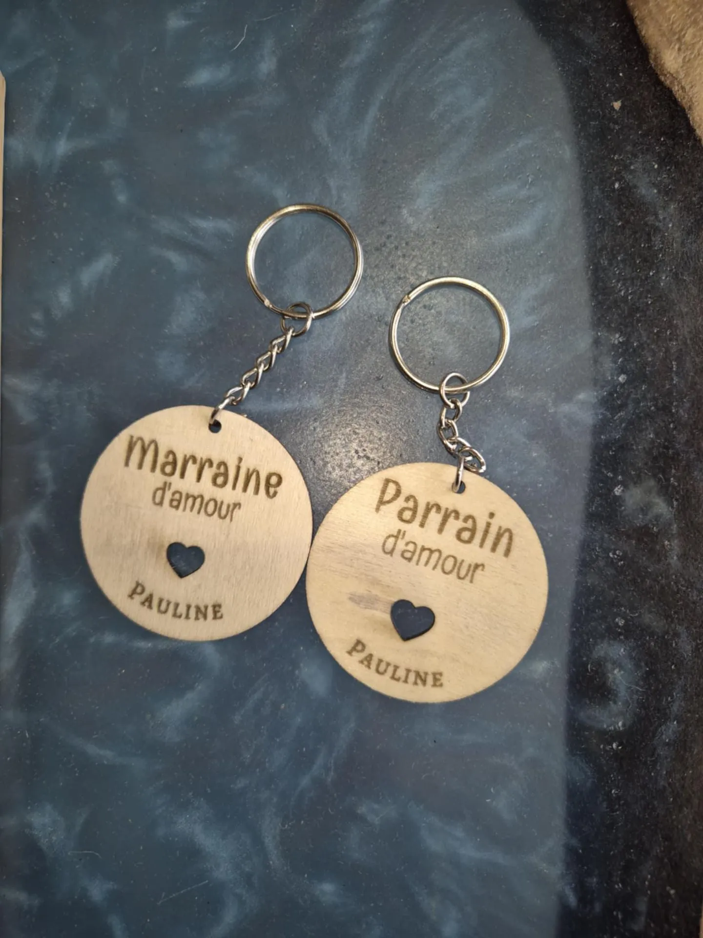 Porte clé "Parrain/Marraine"