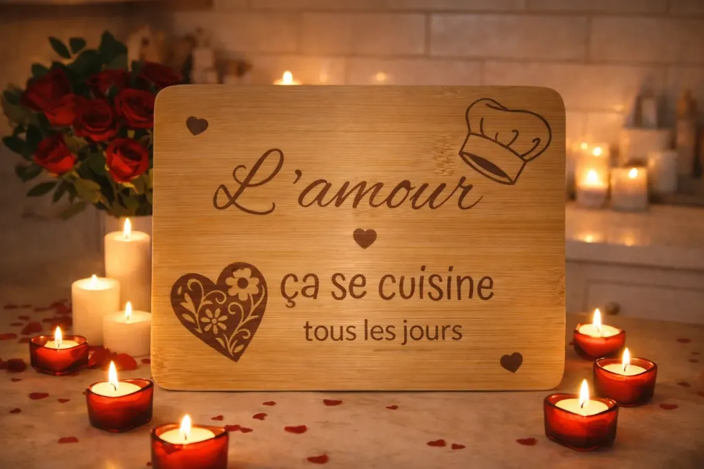 Planche à découper "L'amour"