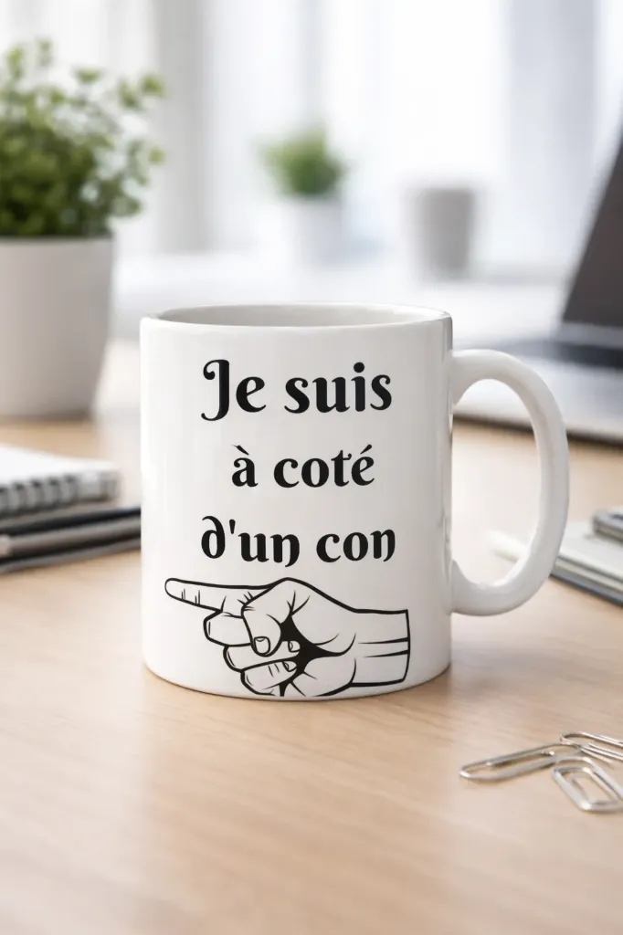 Mug "Je suis à coté d'un con"