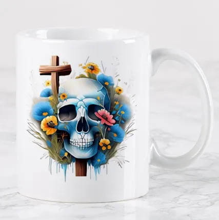 Mug tête de mort croix