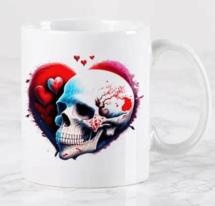 Mug tête de mort cœur