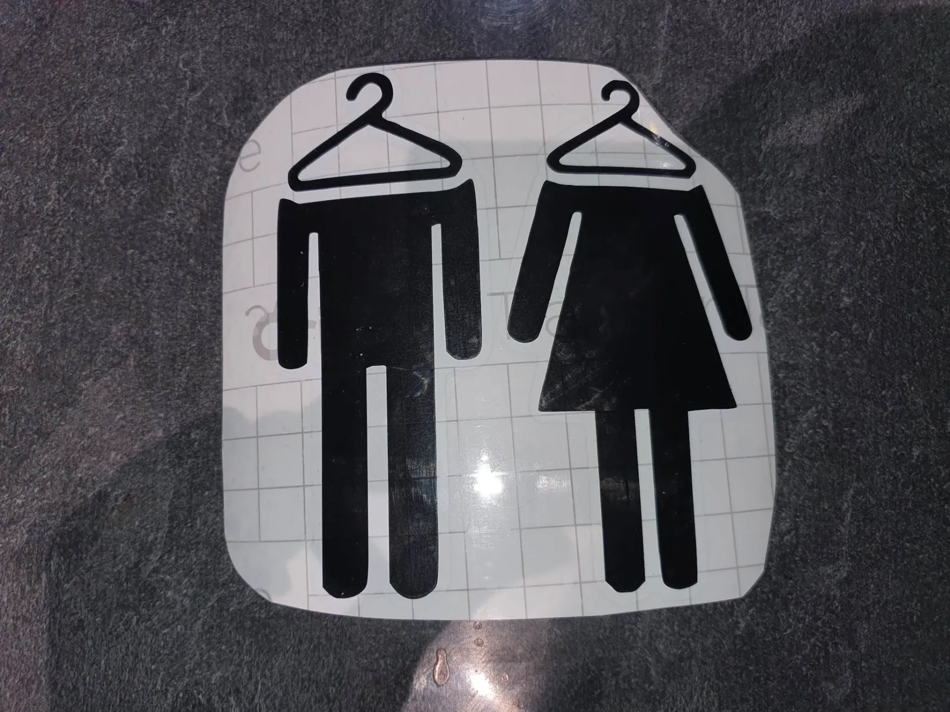 Autocollant de vestiaire en vinyle – Pictogrammes