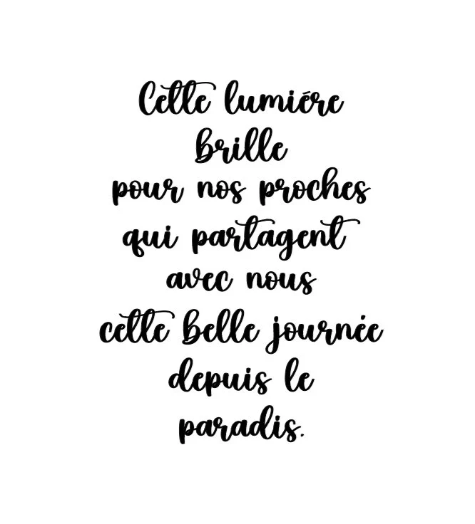 Stickers défunt "Cette lumière brille..."