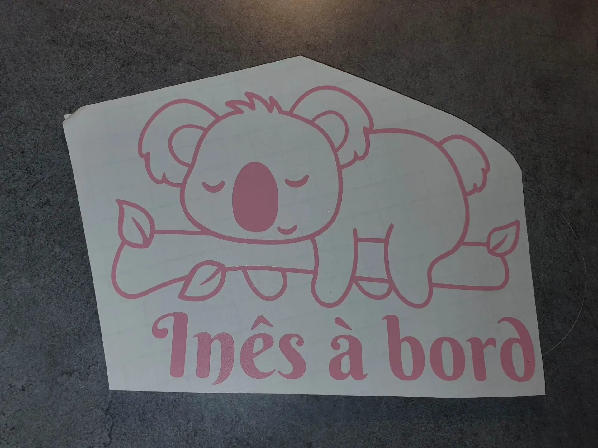 Sticker Koala bébé à bord (noir)