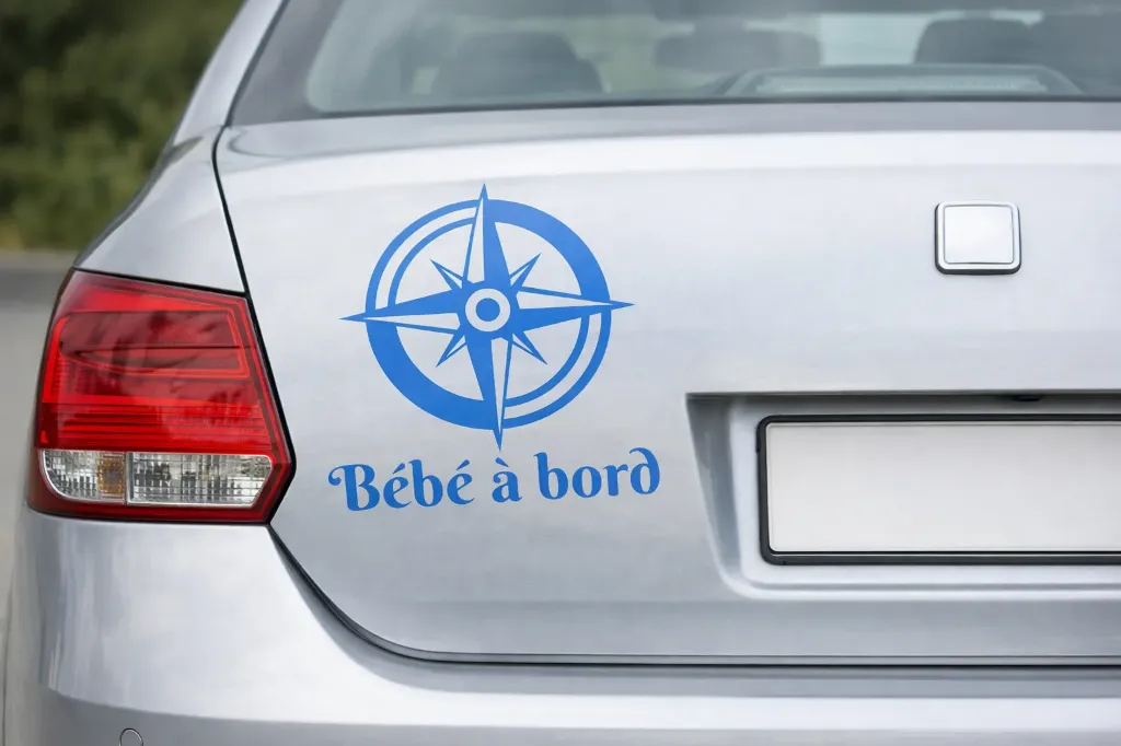 Sticker à bord "Boussole" (noir)