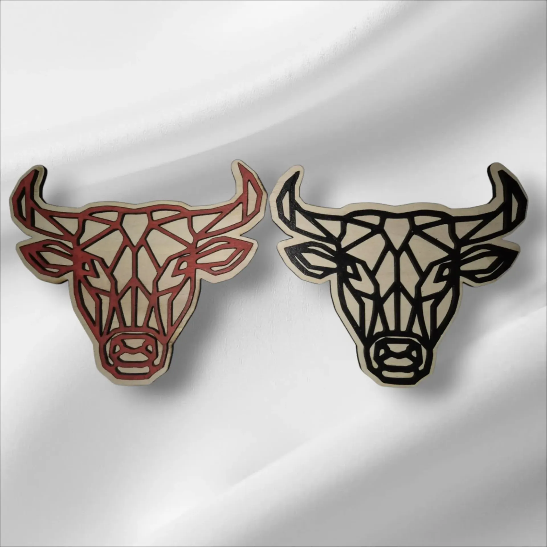 Tête de Taureau décoratif en bois