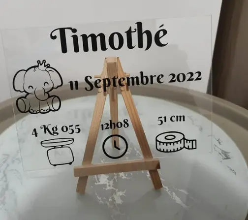 Cadre plexiglass naissance