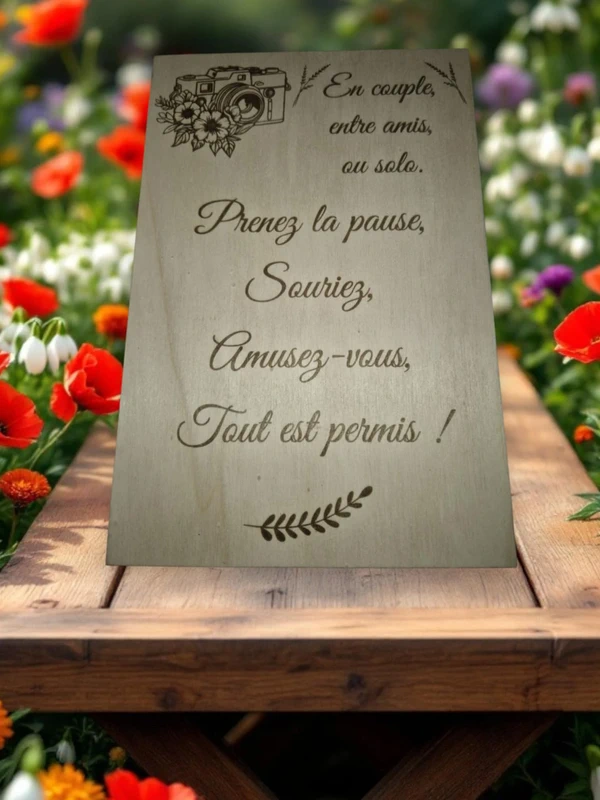 Panneau "Prenez la pause, souriez" (10 x 15 cm)