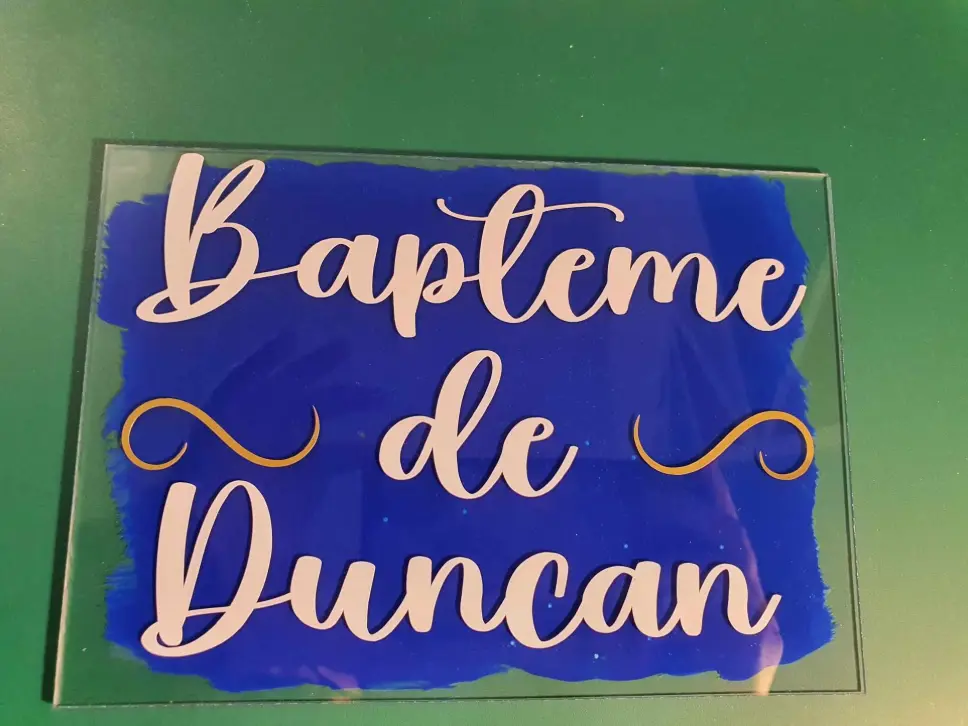 Cadre plexiglass Baptême (Oranger)