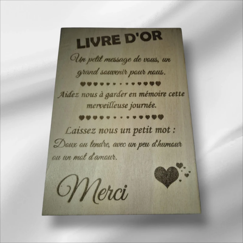 Pancarte " Livre d'or"  (10 x 15 cm)