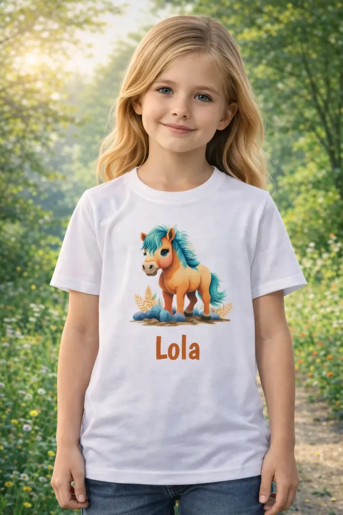 T-shirt enfant personnalisé "Poney" (2-4 ans)
