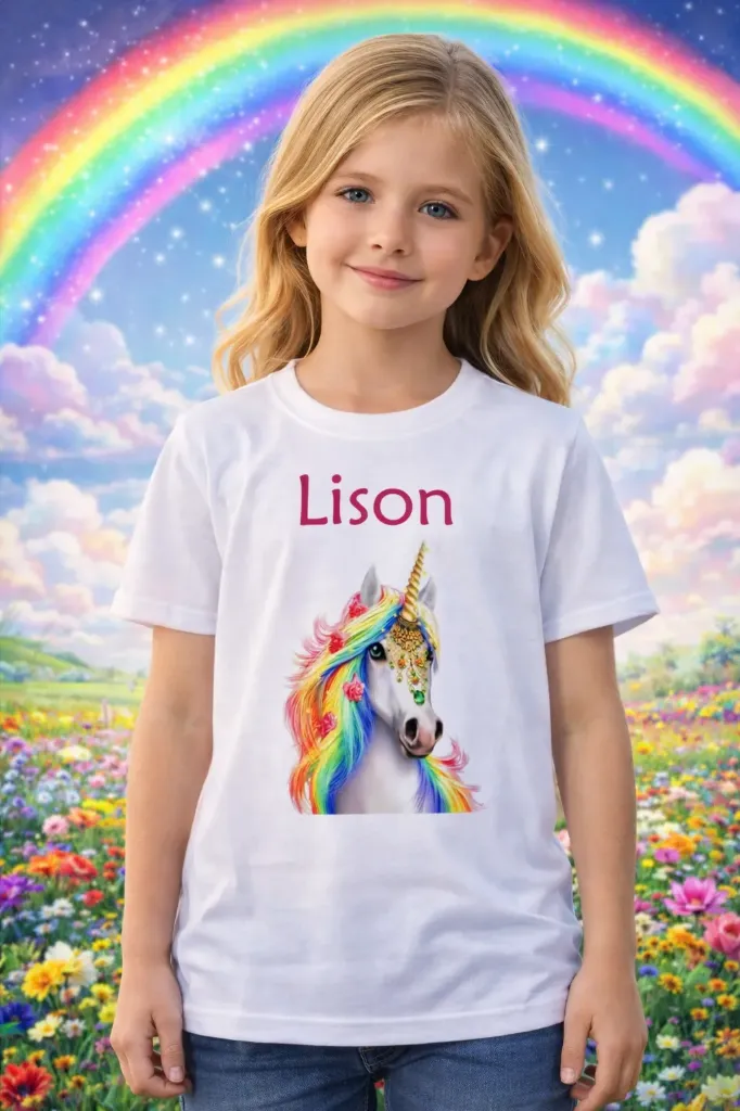 T-shirt enfant personnalisé "Licorne" (2-4 ans)