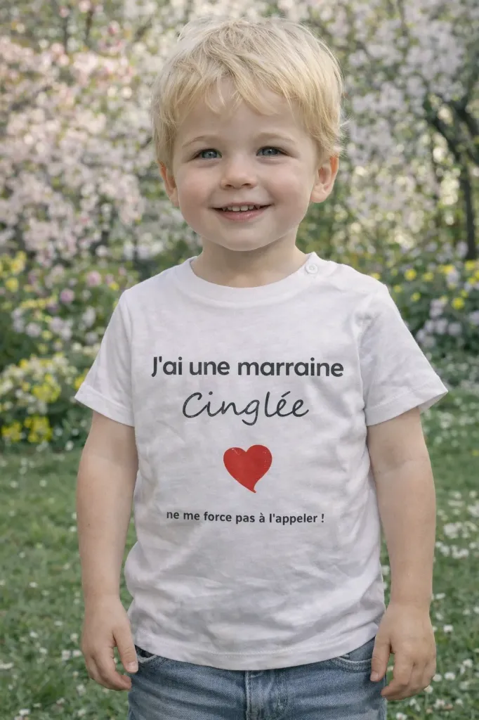 T-shirt "Marraine cinglée" (6 mois)