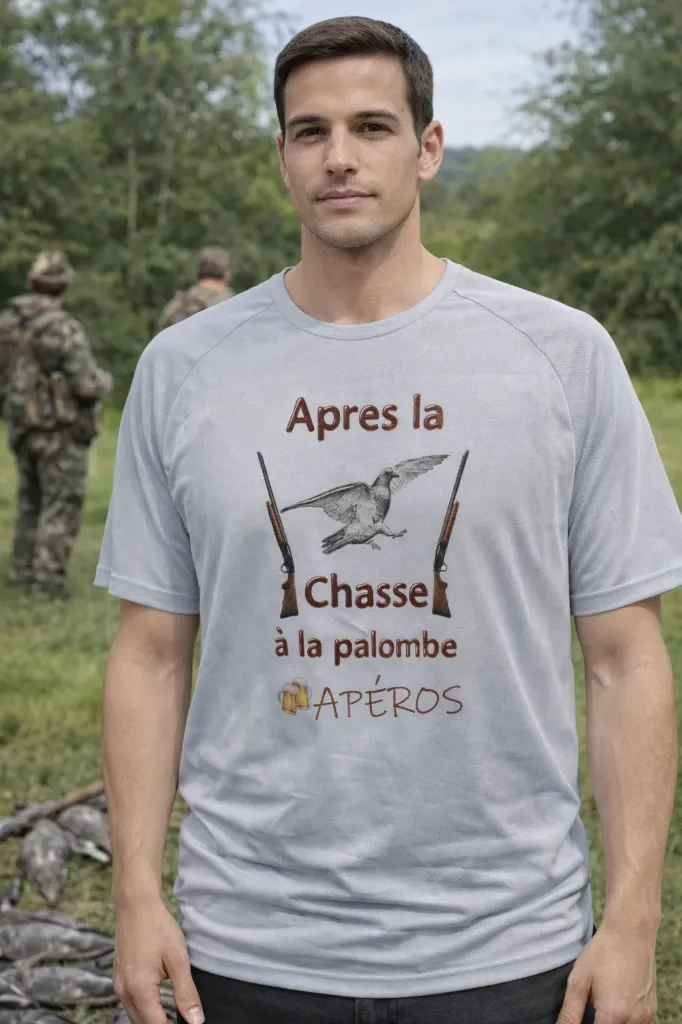 T-shirt " Après la chasse à la palombe apéro"