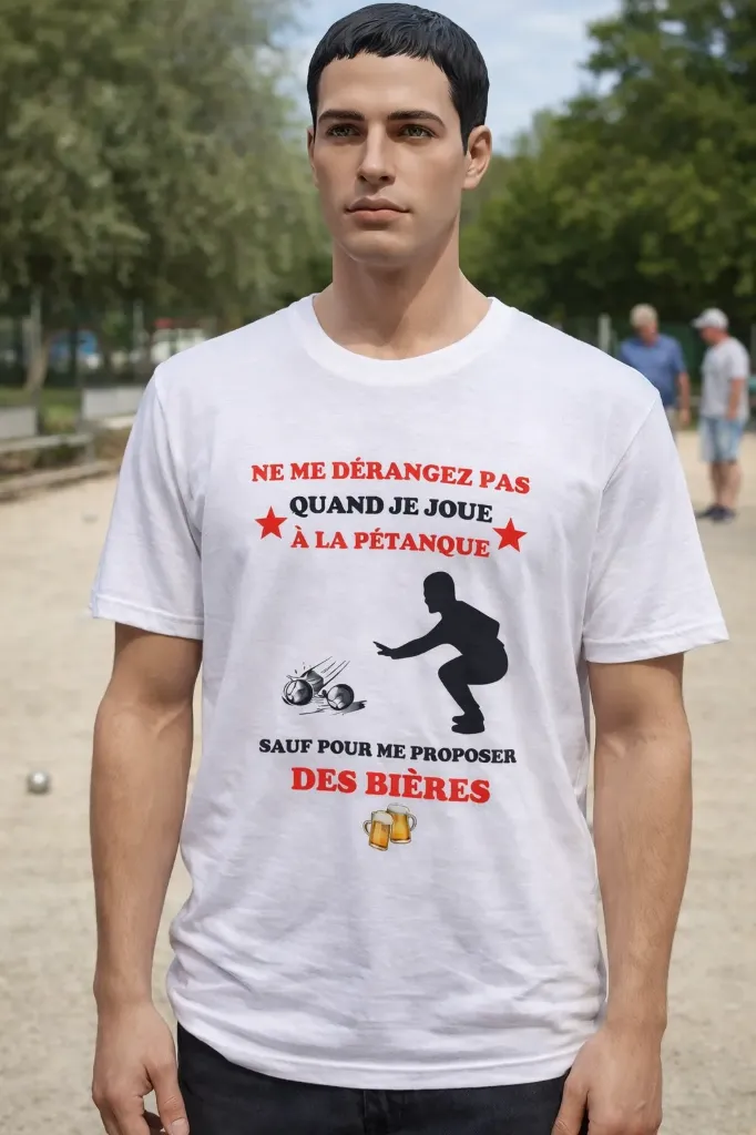 T-shirt "Pétanque ne me dérange pas ..."