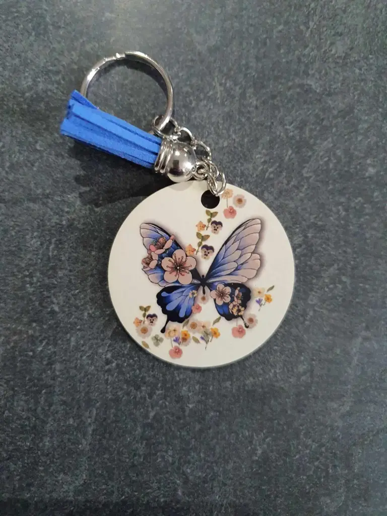 Porte clé Papillon (Noir, 1 face)