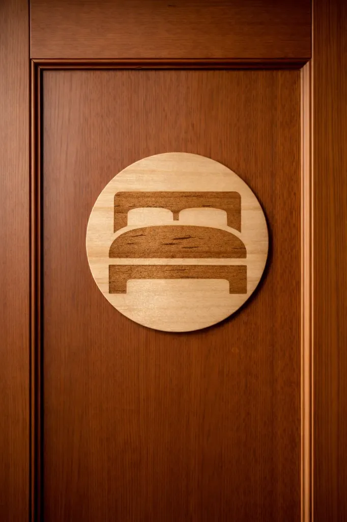 Pictogramme / Enseigne Murale en Bois – Chambre