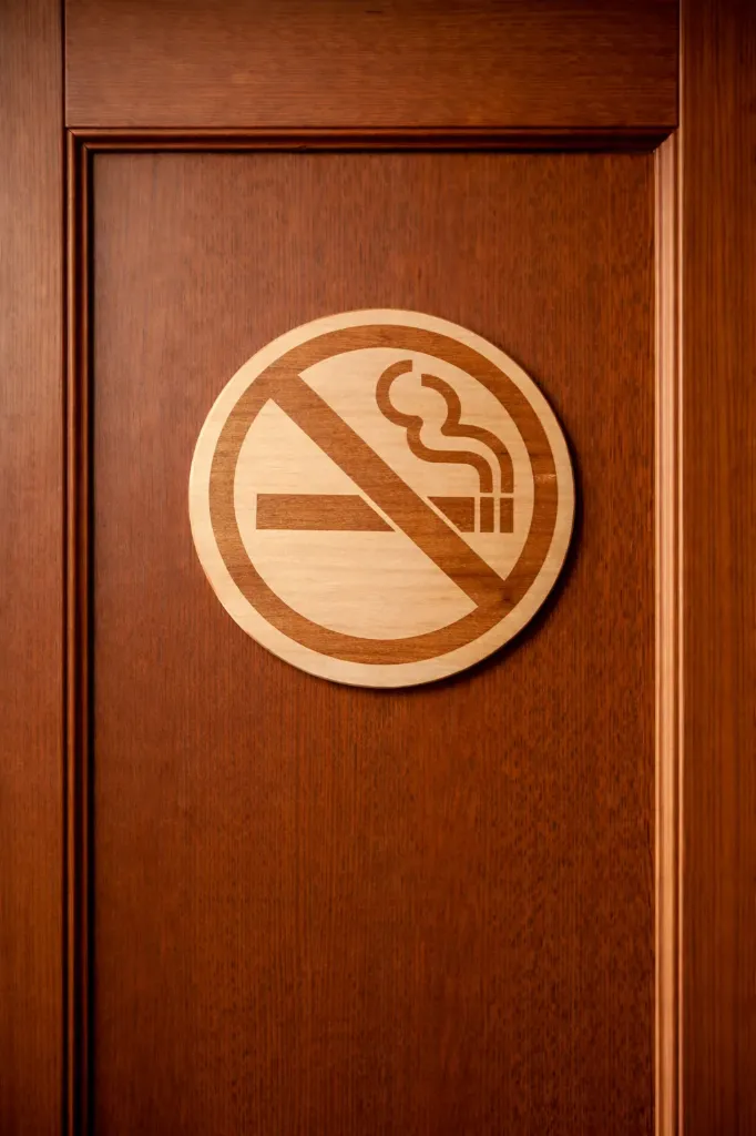 Pictogramme / Enseigne Murale en Bois – Interdit de fumer