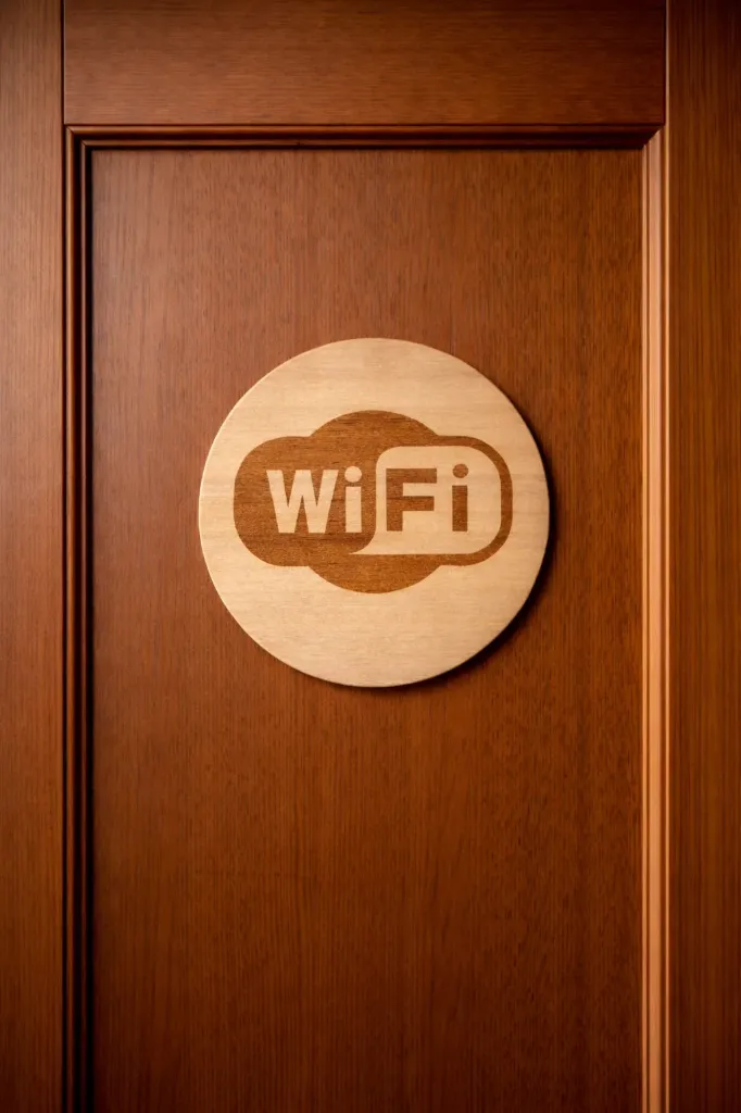 Pictogramme / Enseigne Murale en Bois – WiFi