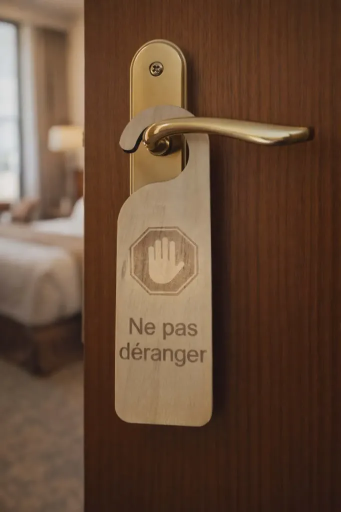 Panneau de porte “Ne pas déranger” en bois