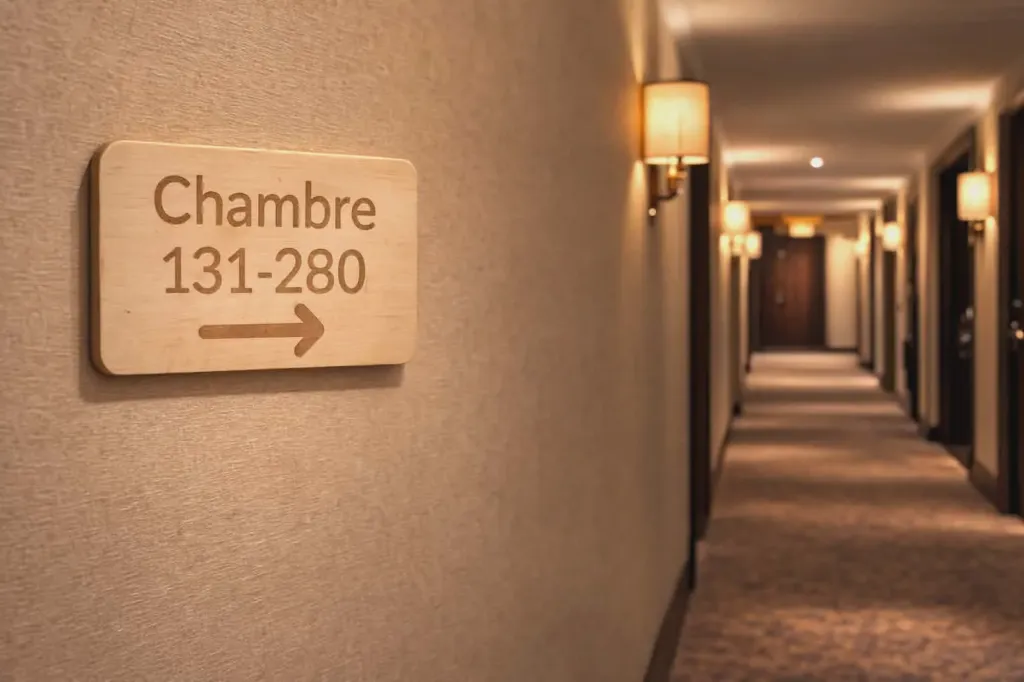 Panneau directionnel chambre en bois