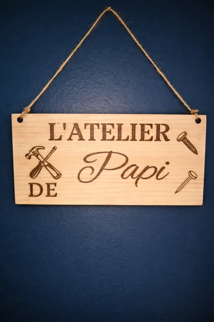 Plaque de porte personnalisée – Atelier de Papi - Jardin de Papa