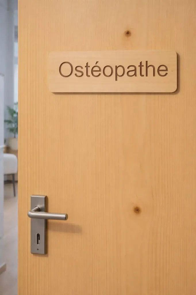 Panneau "Ostéopathe" en bois naturel