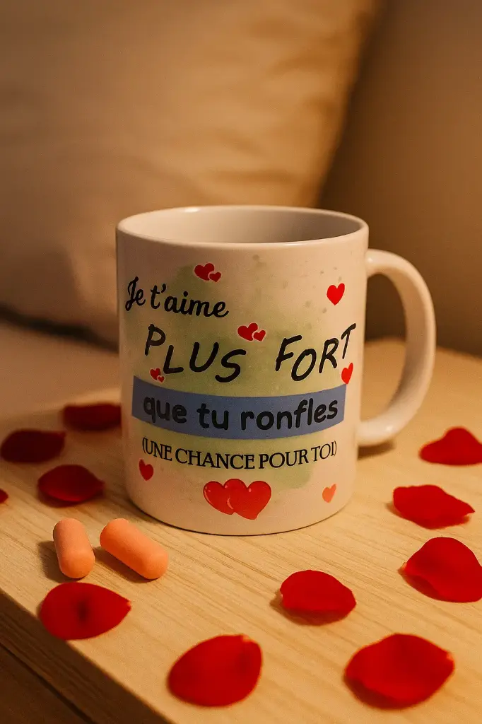 Mug Je t'aime plus fort que tu ronfle