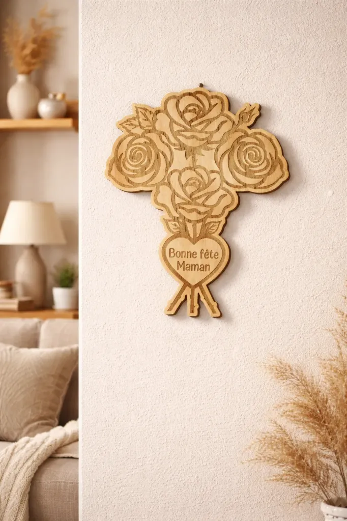 Bouquet de fleurs en bois