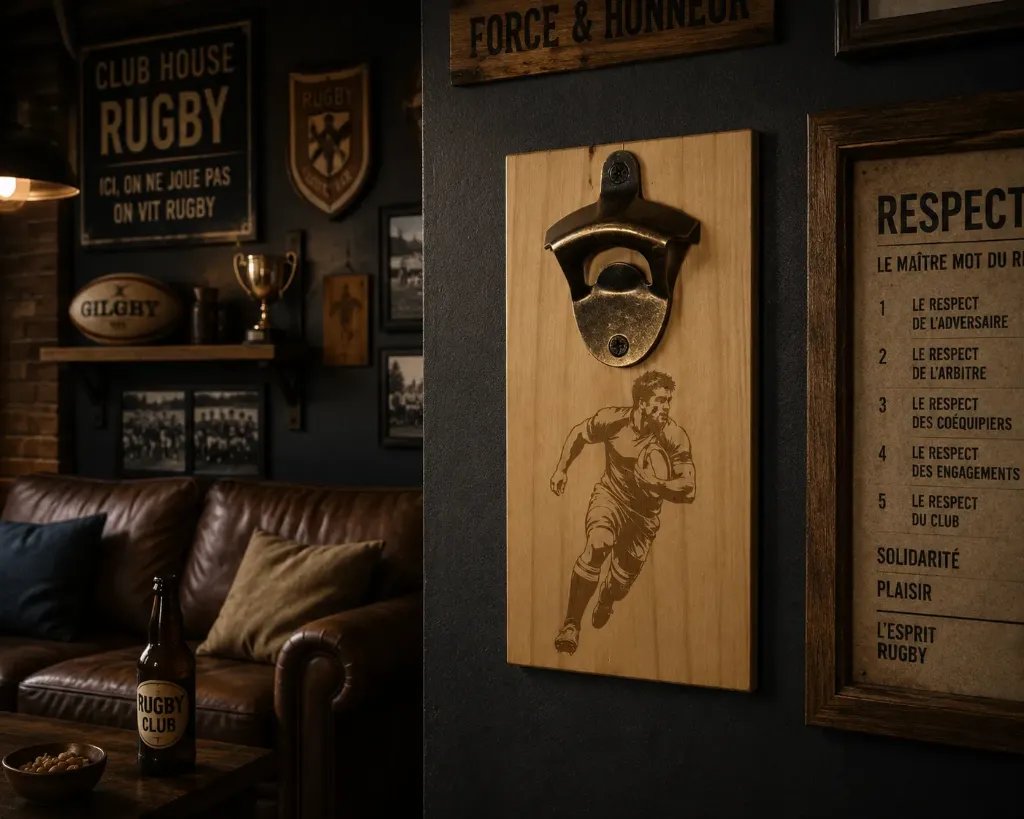 Décapsuleur mural Rugby personnalisé