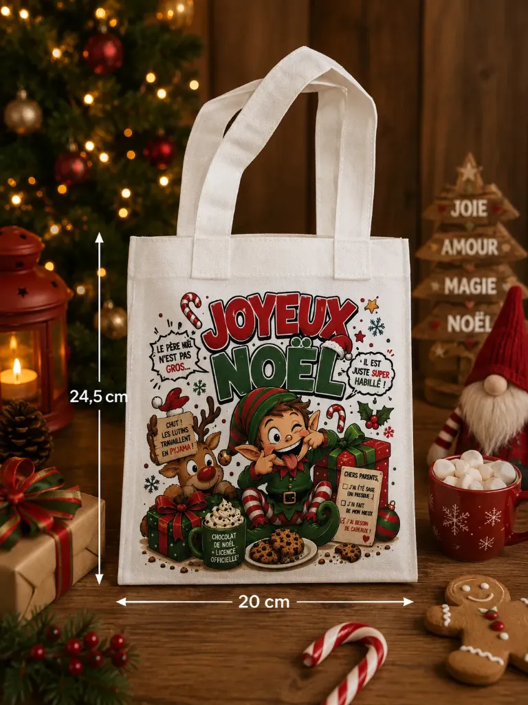 Petit sac de rangement de Noël
