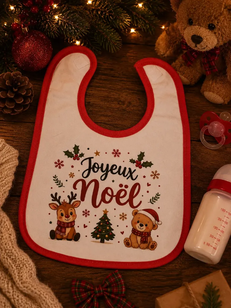 Bavoir de Noël – « Joyeux Noël »