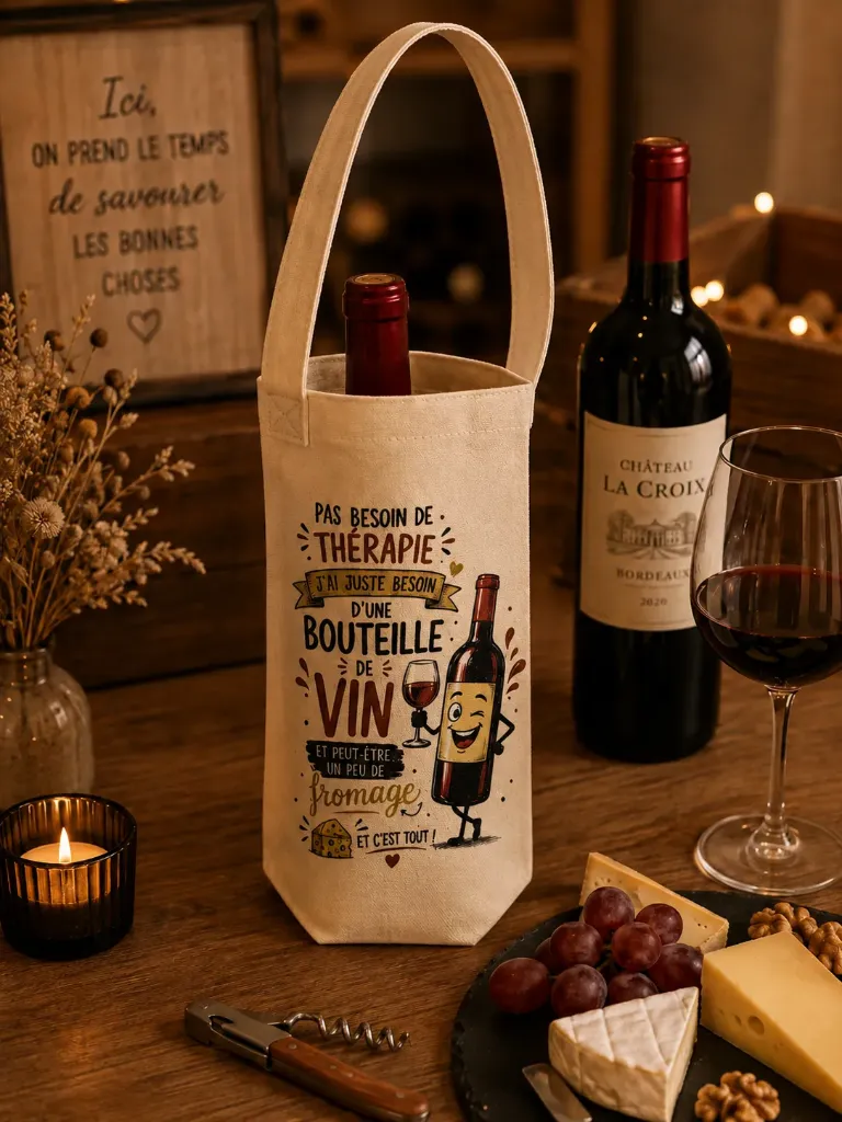 Sac à bouteille de vin humour
