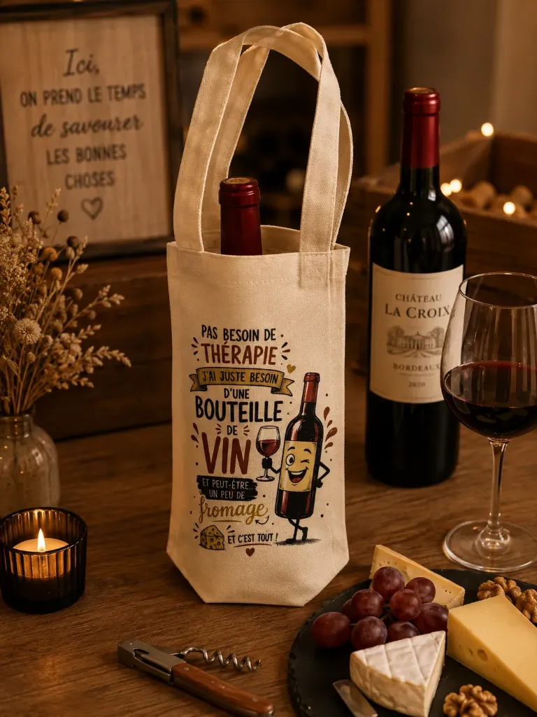 Sac à bouteille de vin humour