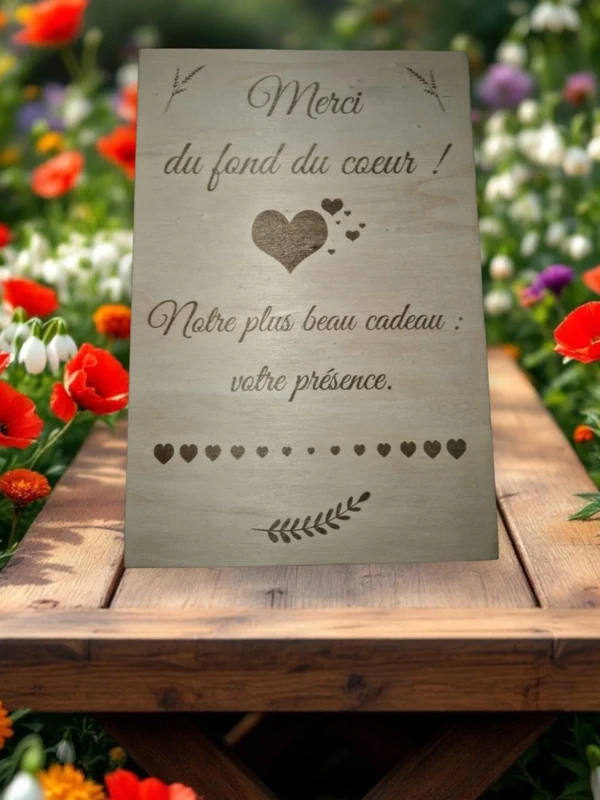 Panneau "Merci du fond du cœur"