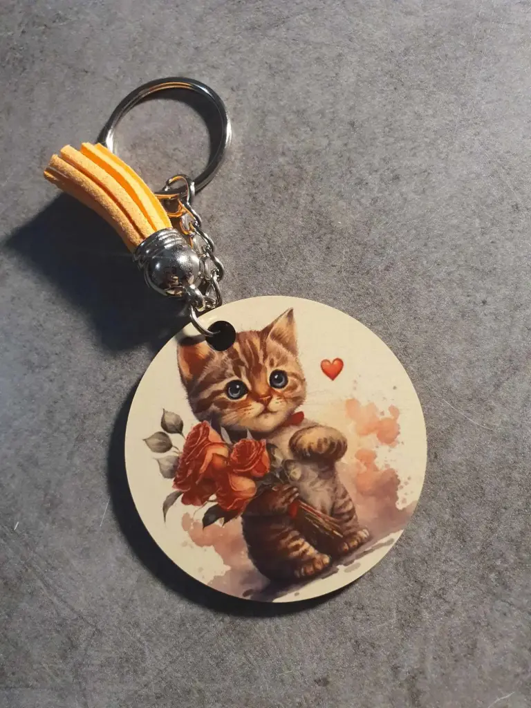 Porte clé Chat (Noir, 1 face)