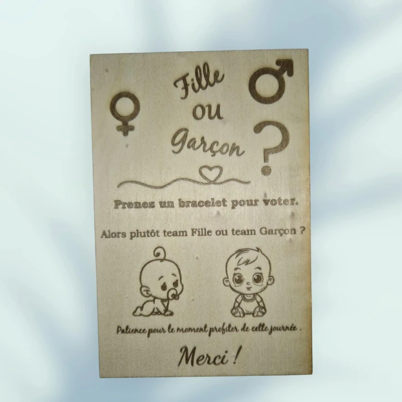 Pancarte " Fille ou Garçon"